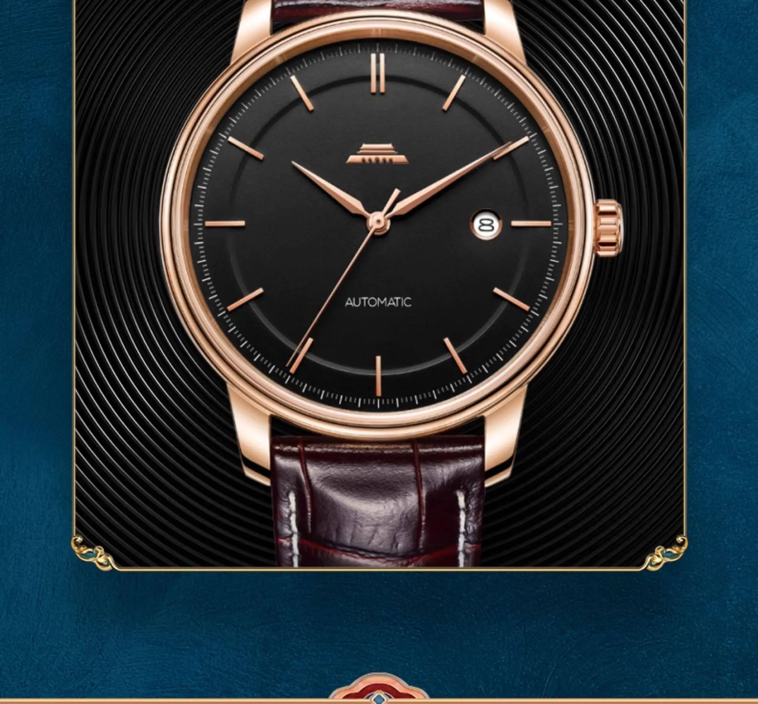 Фото Оригинальные автоматические механические часы Beijing Watch Mingzhu для мужчин, водонепроницаемые, с календарем, известные часы, подарок для мужчин №5