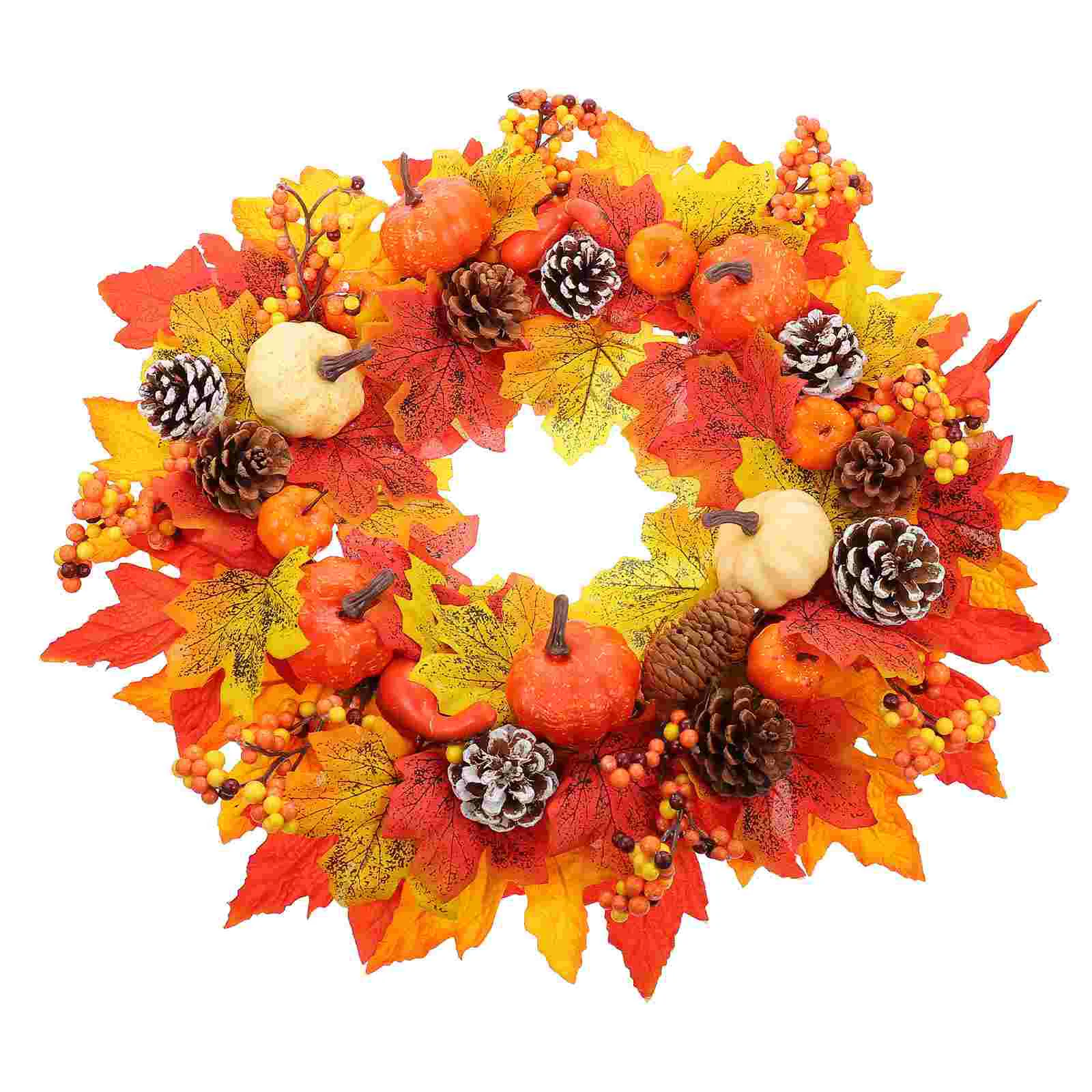 

Summer Decorations Home Halloween Wreath Fake Maple Leaf Simulated Hanging Door Garland Party Artificial Adornment