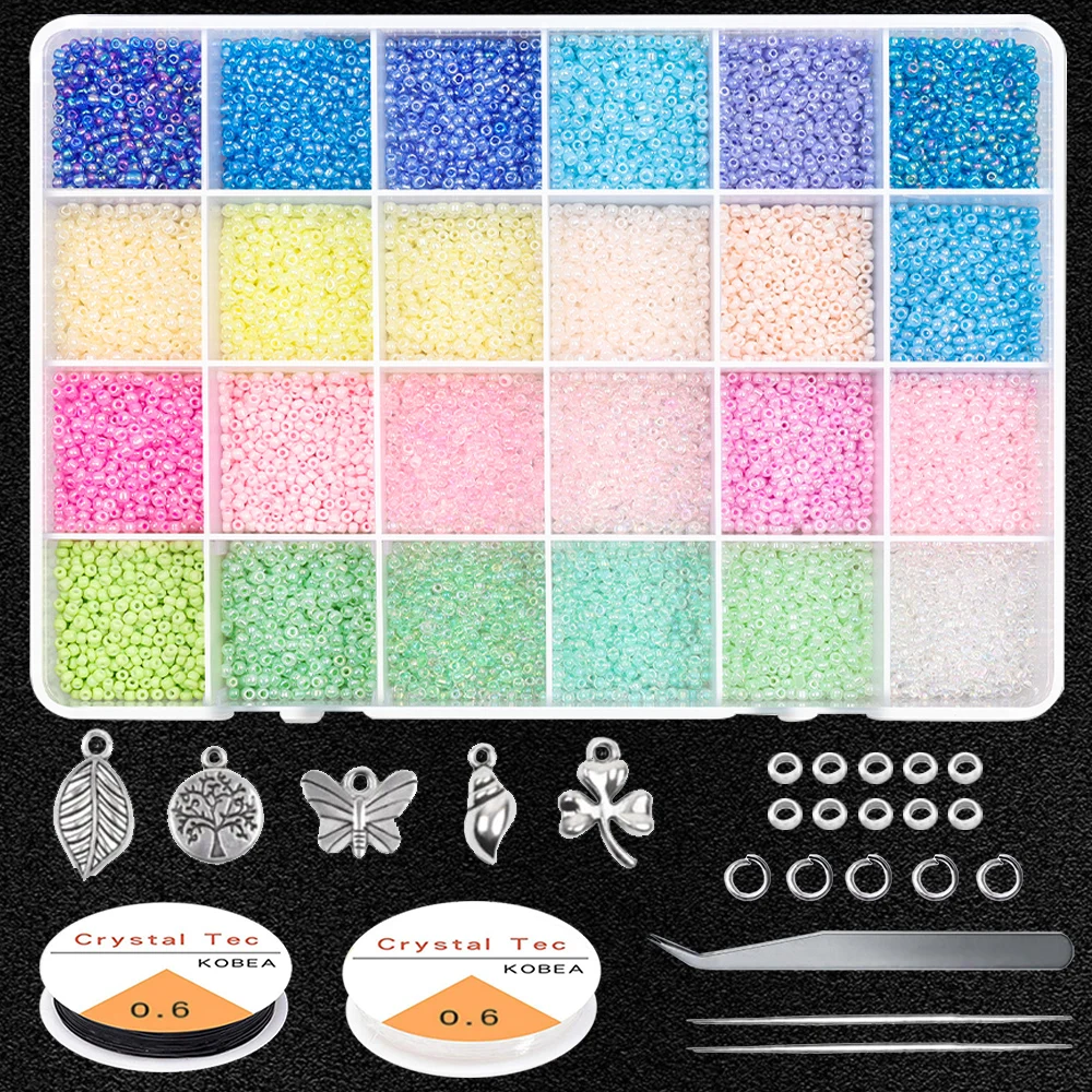 

4mm Small Pony Beads Kit For Jewelry Making Glass Seed Beads Kit For Needlework Craft Beads For DIY Charm Bracelet Earrings Ring
