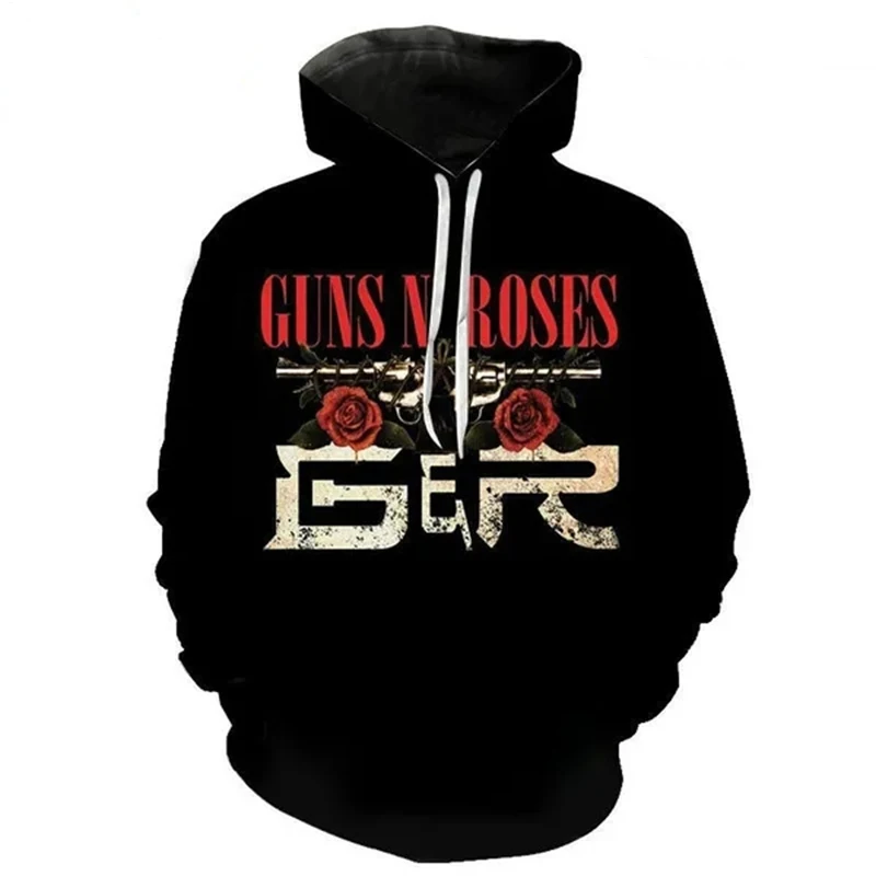 

New Fashion Guns N Roses Hoodies Men Long Sleeve Fashion 3D Printed Men Sweatshirt Streetwear Clothes Harajuku Hoodie Skeleton
