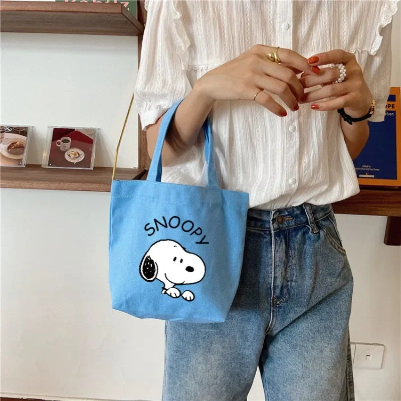 Маленькая сумка-тоут Snoopy портативная мультяшная Холщовая Сумка для женщин и