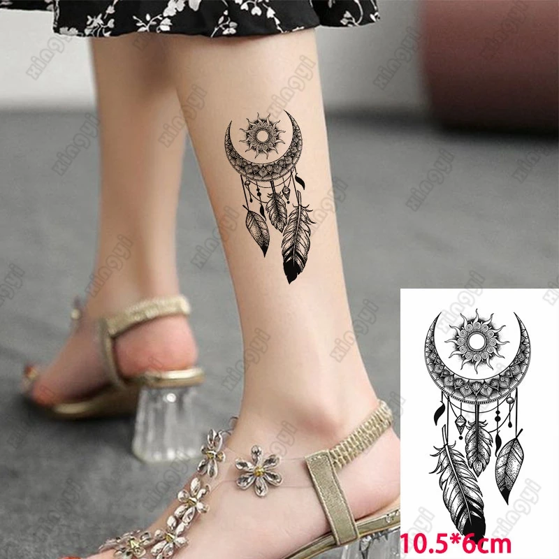 Waterproof Temporary Tattoo Sticker Dream Catcher Network Sexy Girl Feather Fly Bird Flash Tatoo Fake Tatto Body Art for Woman