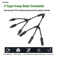 1 Pair Home Solar Panel Parallel Photovoltaic Connector Adapter Y-type 3 Branch 4-way Plug 2.5/4/6mm PV Module Cable Accessories