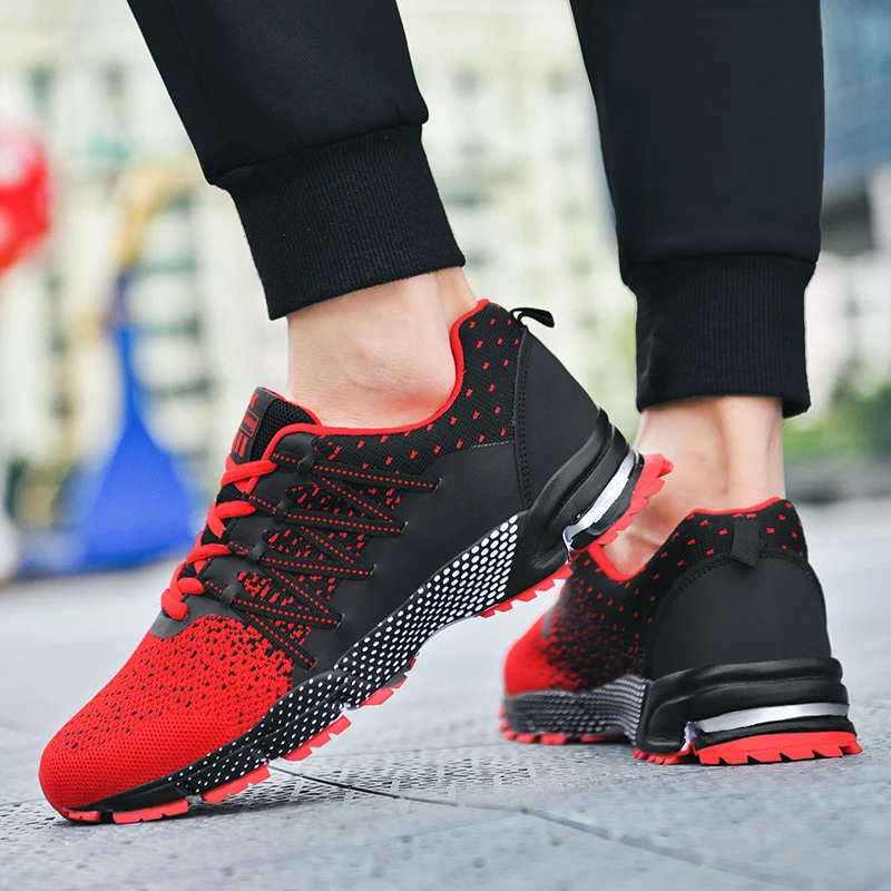 

Zapatillas Hombre Marathon Running Shoes Flying Mesh Fabric Fashion Sports Shoes Spring Low Top Large Size Casual Jogging Shoes