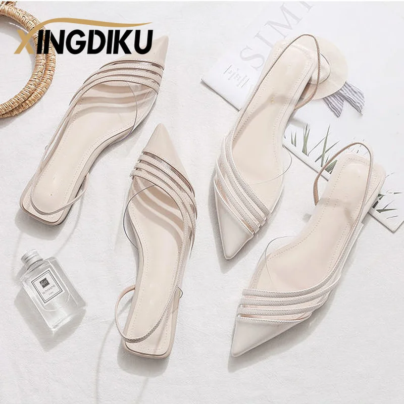 

Новинка весна-лето 2022, универсальная сетчатая красная обувь с острым носком на плоской подошве с французским носком, женская обувь, женские ...