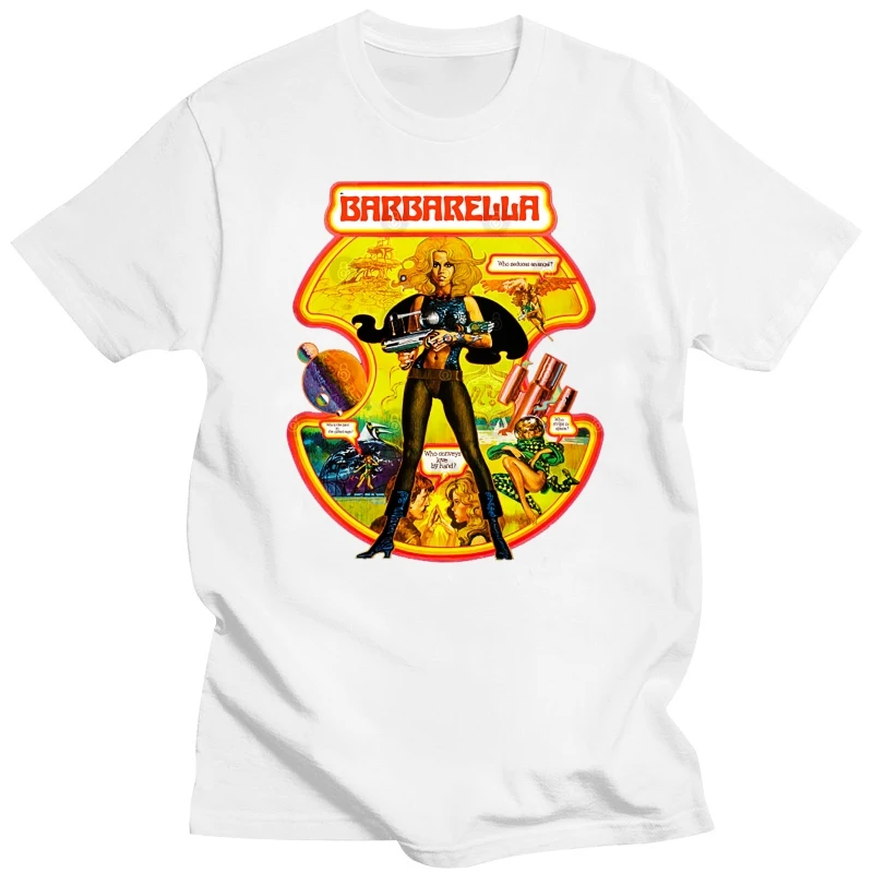 

Men tshirt Barbarella Poster Classic Science Fiction Cult Movie T Shirt women T-Shirt tees top