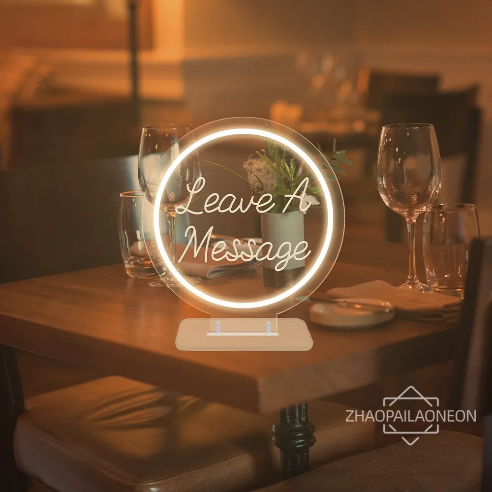 Неоновая наклейка оставьте сообщение неоновые огни украшение для спальни