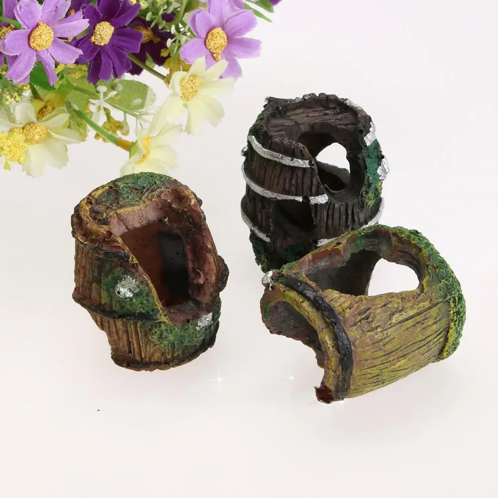 

Aquarium Equipment Accessorie Glass Fish Tank Landscaping Decoration Resin Crafts Artificial Antique Barrels Landscaping Decor