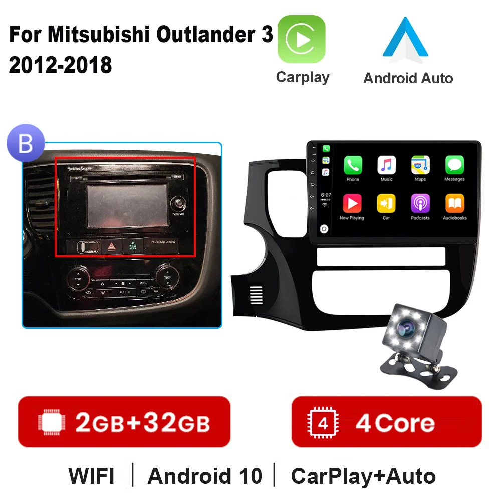 

Android Auto Radio For Mitsubishi Outlander 3 GF0W GG0W 2012-2018 Carplay Car Multimedia 2din autoradio 2din no dvd