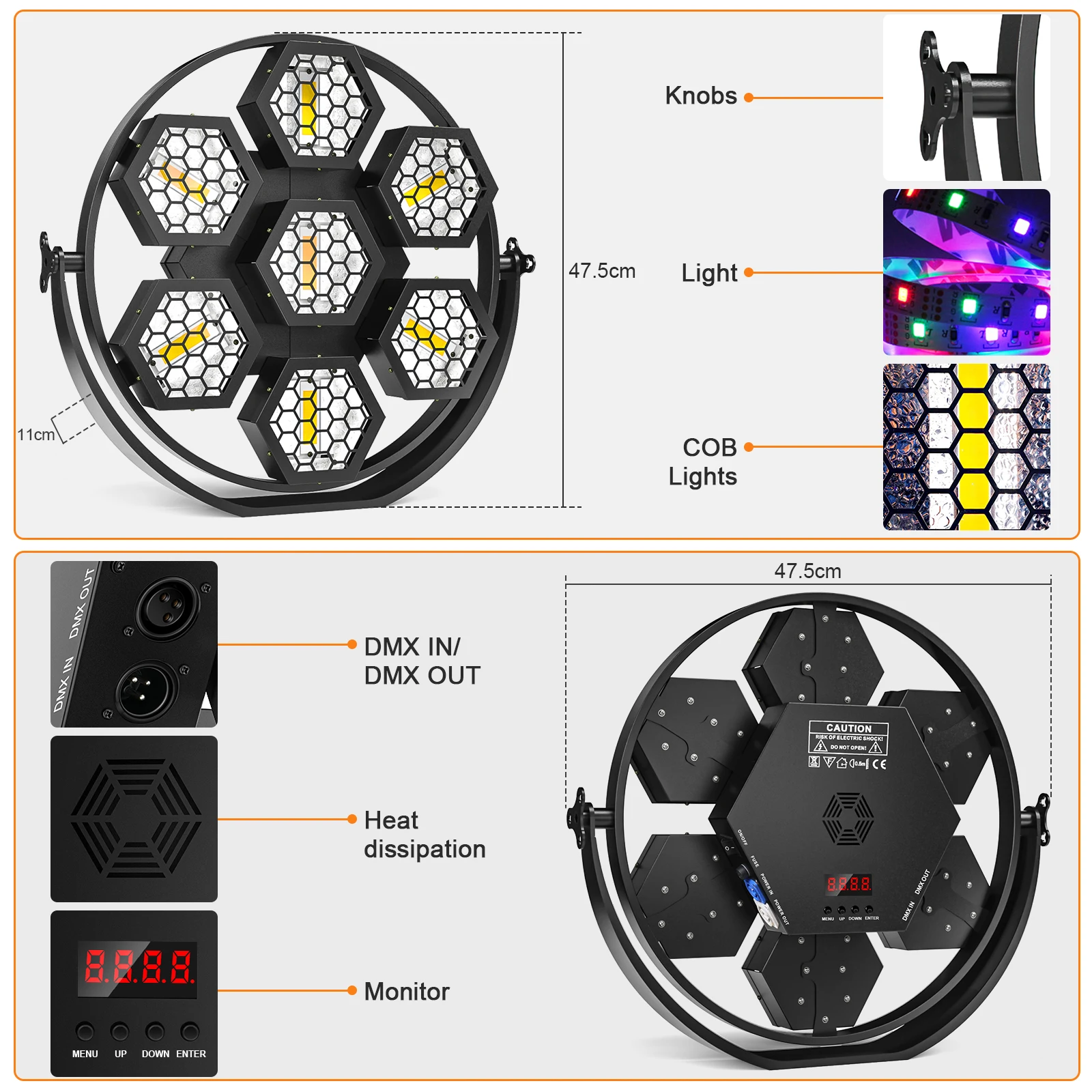 U'King Ретро сценическое освещение Светодиодная вспышка Dmx512 Профессиональный