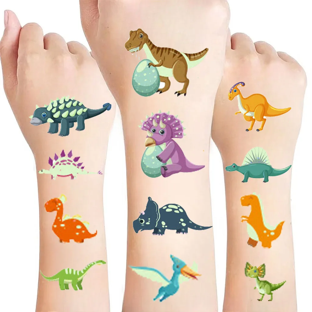 10 шт. временные татуировки с динозаврами для детей наклейки украшения дня