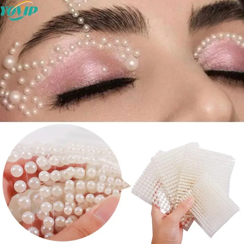 

3mm/4mm/5mm/6mm 3D Pearl Face Jewels Eyeshadow Stickers Self Adhesive Body Eyebrow Diamond Nail Stickers Diamond Decoration