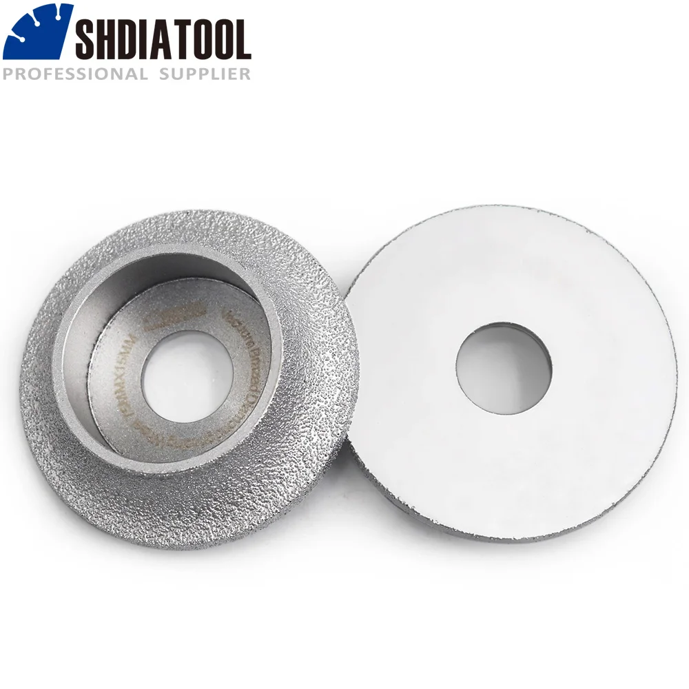 SHDIATOOL 1/4 Round Hand Profile Wheel Vacuum Brazed Diamond Grinding Wheel Dia75mmx15mm Demi-bullnose Edge Profile Disc images - 6