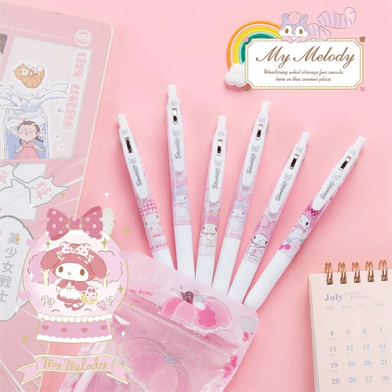 Kawaii Sanrioed аниме мультфильм серия мимелоди девушка сердце милый узор черный 0 5 мм