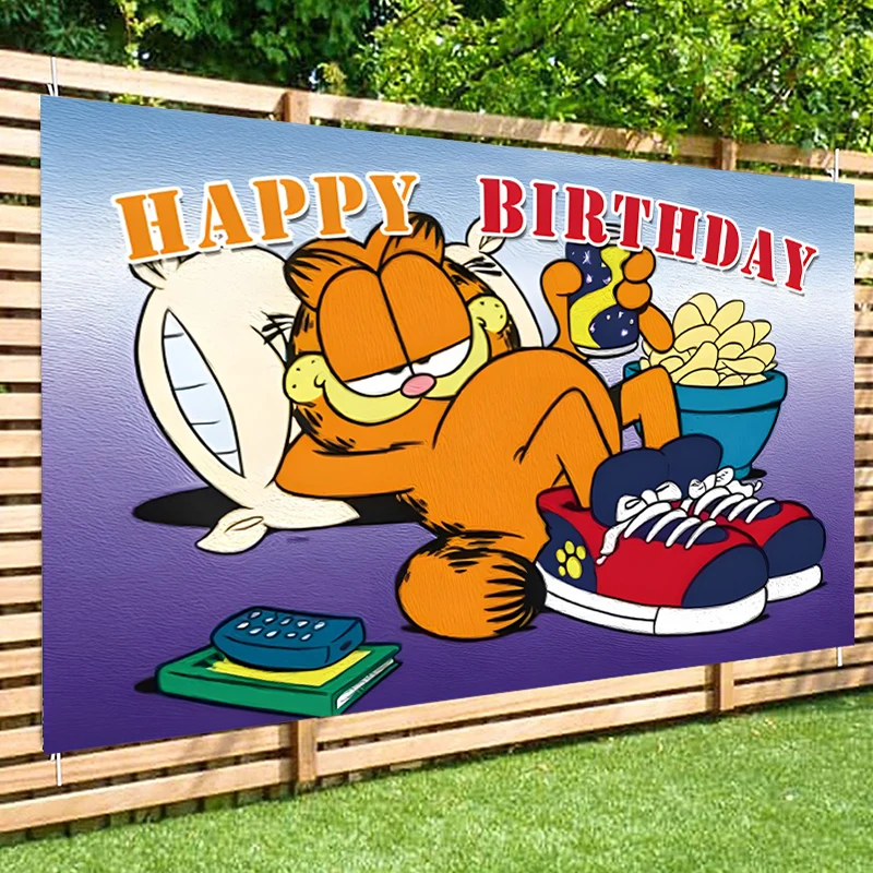 Фон Garfield для девочек и мальчиков декор вечеринки в честь Дня Рождения мультяшный