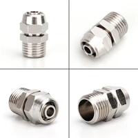 brass nickel plated thread pc 18 14 38 12 bsp 4mm 6mm 8mm pneumatic quick connector air pneumatic fitting tube connector