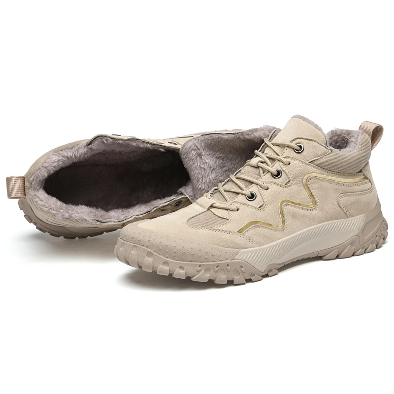 Xiaomi Winter Hiking Shoes Mens Trend High-Top Casual Martin Boots Outdoor Walking Shoes Desert Tooling Boots Sneakers For Plush