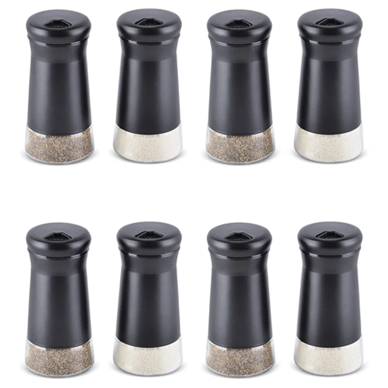 

New Pepper Shakers With Adjustable Pour Holes Elegant Stainless Steel Salt And Pepper Dispenser Perfect For Sea Salts 8Pcs