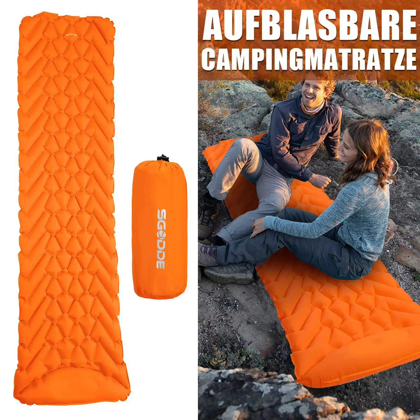 

Туристический спальный коврик с подушкой, надувной мат для кемпинга, пешего туризма, компактный, воздушный, для кемпинга