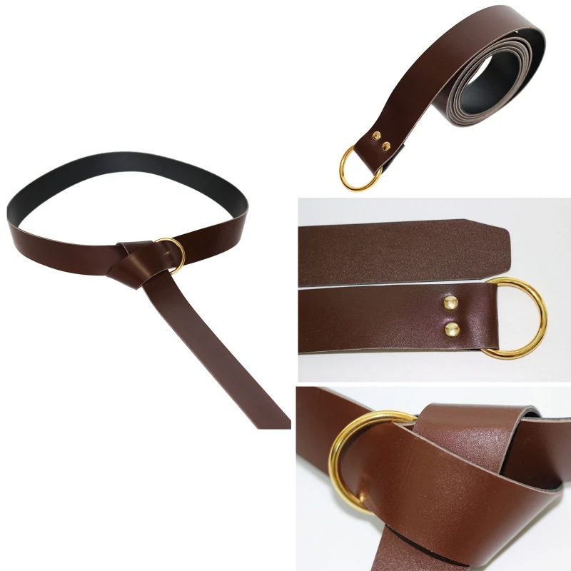 

Vintage Belt For men Cosplay Knight Full Texture Western Engraved Tooled Leather Belt Strap or Belt Costume