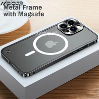 metal 360 magnetic built in screen camera protect for iphone 13 12 pro max mini case safety locks glass funda luxury phone cover