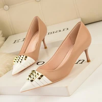 female high heels 2022 new fashion 6 5cm designer womens sandals sexy high heels women shoes pointed rivets ladies dress shoes