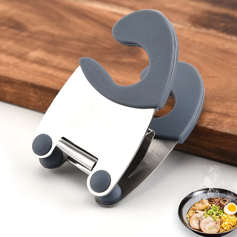 

Кухонная стойка для ложки из нержавеющей стали с боковым зажимом Кухонные гаджеты Многофункциональный силиконовый зажим против ожогов