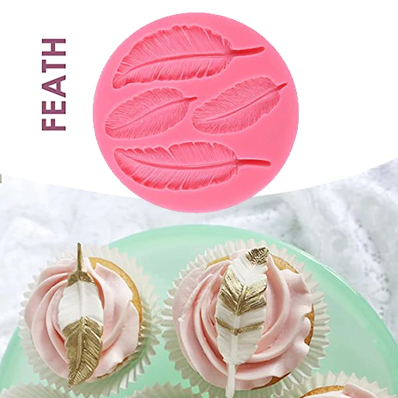 

Bird Feather Silicone Fondant Molds For Cake Decoration Cupcake Topper DIY Sugar Craft Chocolate Ice Cube Kitchen Accessories