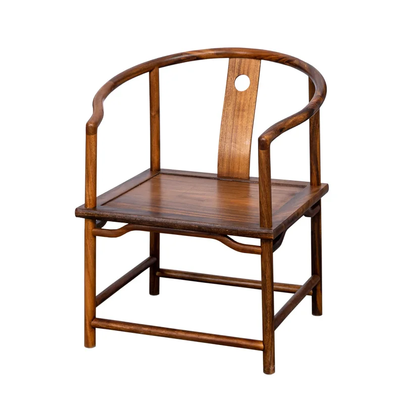 

All Solid Wood Ming-style Armchair New Chinese Taishi Zen Chair Tea Back Chair Master Single Chair