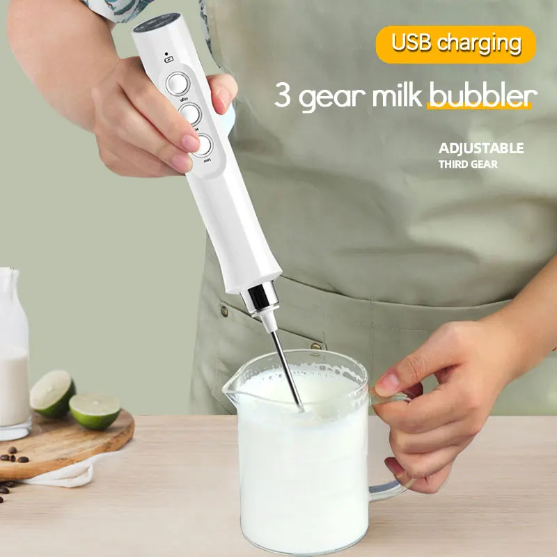 With Usb Charger Bubble Maker Whisk Mixer Stirring Stick For