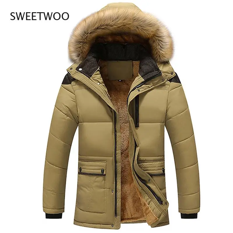 5XL Winter Windproof Parkas Men Solid Parkas Cotton Padded Men Casual Jackets Thicken Coats OverCoat Warm Clothes