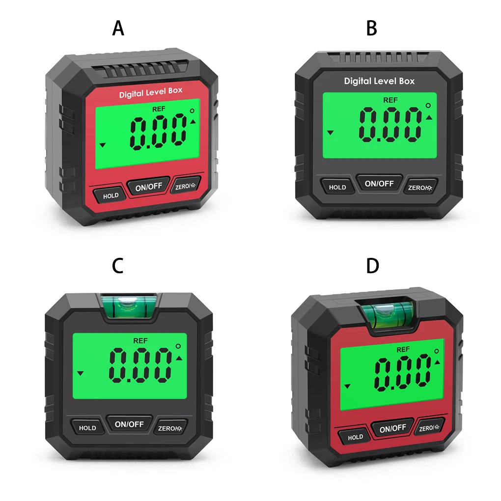 

1 2 3 Digital Level Box Protractor LCD 490 Levels Gauge High Precision Angle Protractors Measuring Tools Black Type