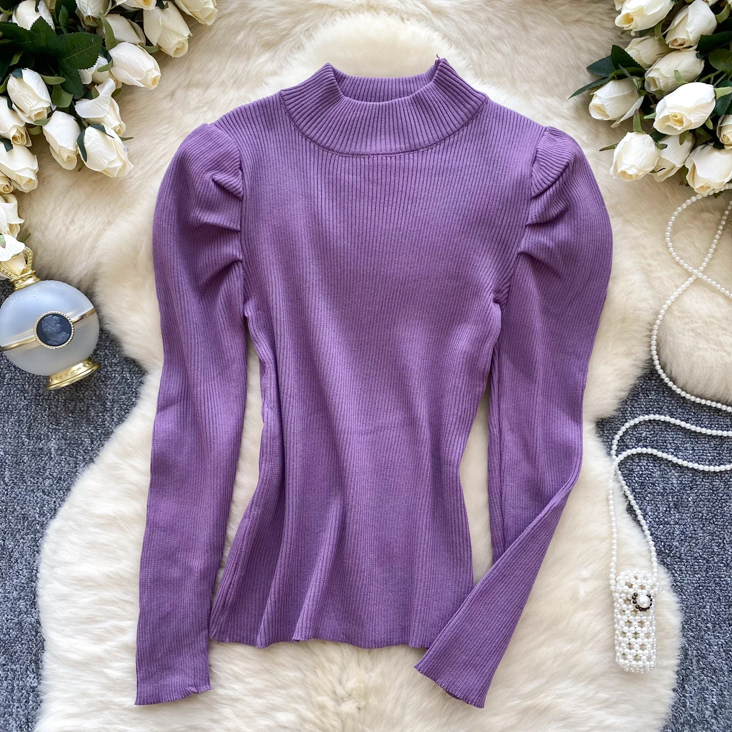 Новинка 2023 года осенне-зимние женские простые свитера с высоким воротником и