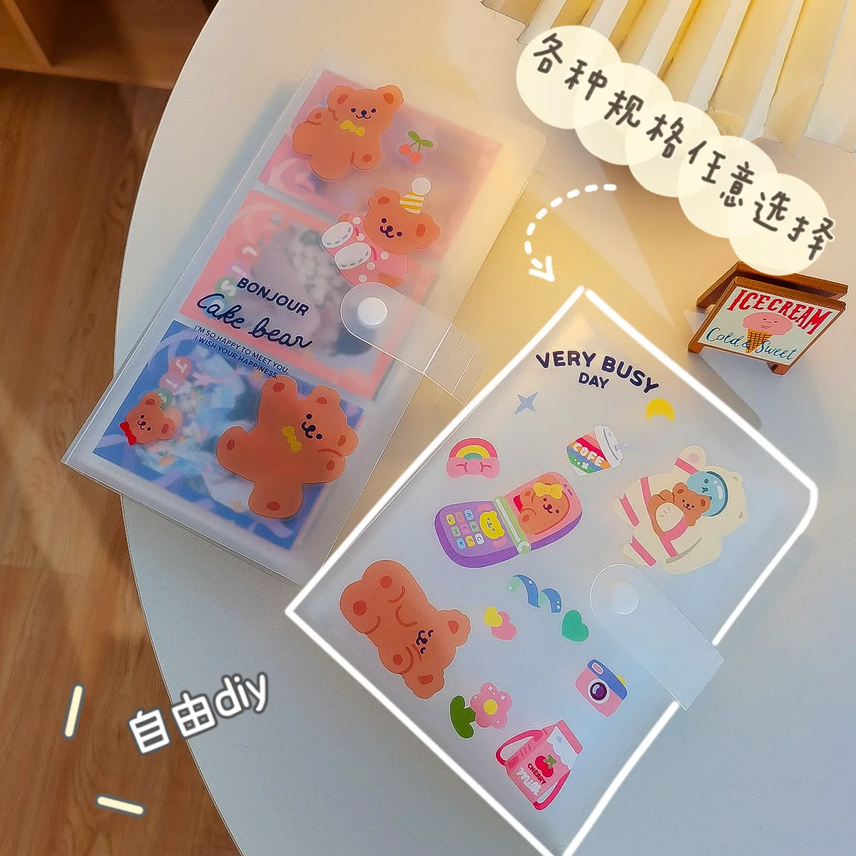 

Прозрачный держатель для фотокарт, мини-альбом в Корейском стиле с идолом, хранилище для коллекционирования книг, визитных карточек, милая ...