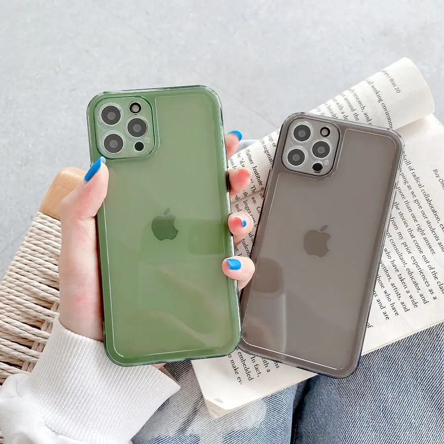 

Luxury Transparent Soft Silicone Cell Phone Case For iPhone 11 12 Mini Pro Max X XS MAX XR 7 8 Plus SE2020 Shockproof Back Cover