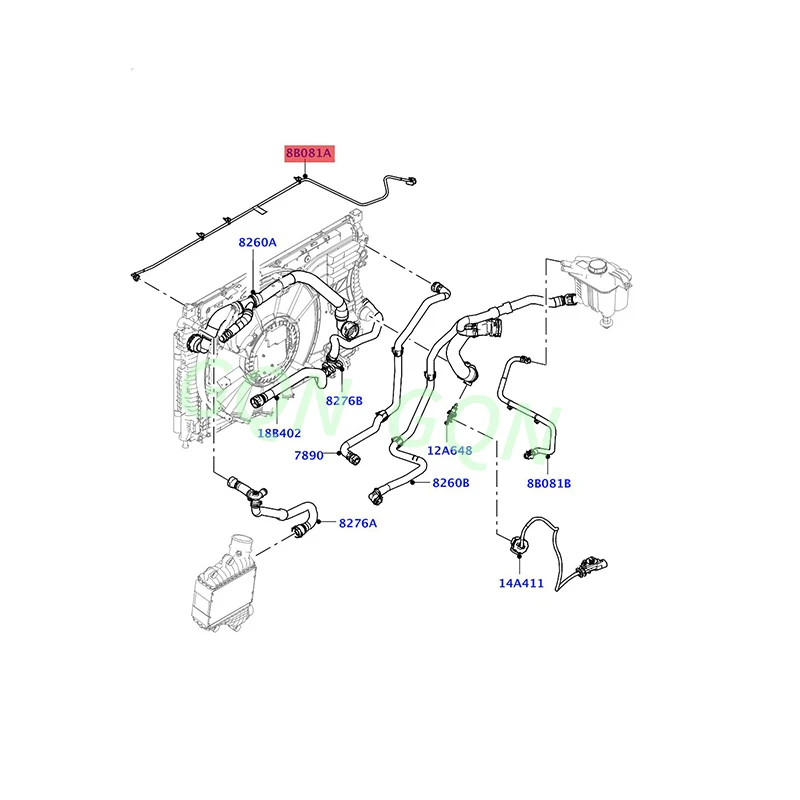 

Radiator to Expansion Tank 2020 - La nd Ro ve rR an ge Ro ve rN ew Ev oq ue hose cooling system pipes