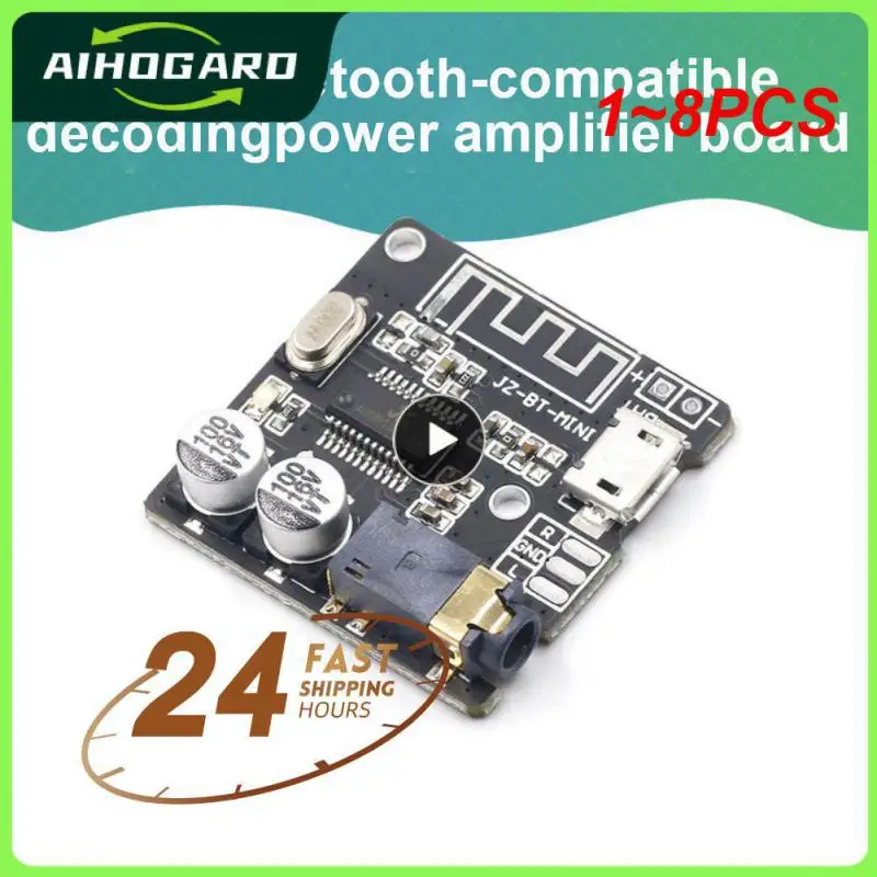 

1~8PCS Audio Receiver Board 5.0 MP3 Lossless Decoder Board Wireless Stereo Music Module 3.7-5V XY-BT-Mini