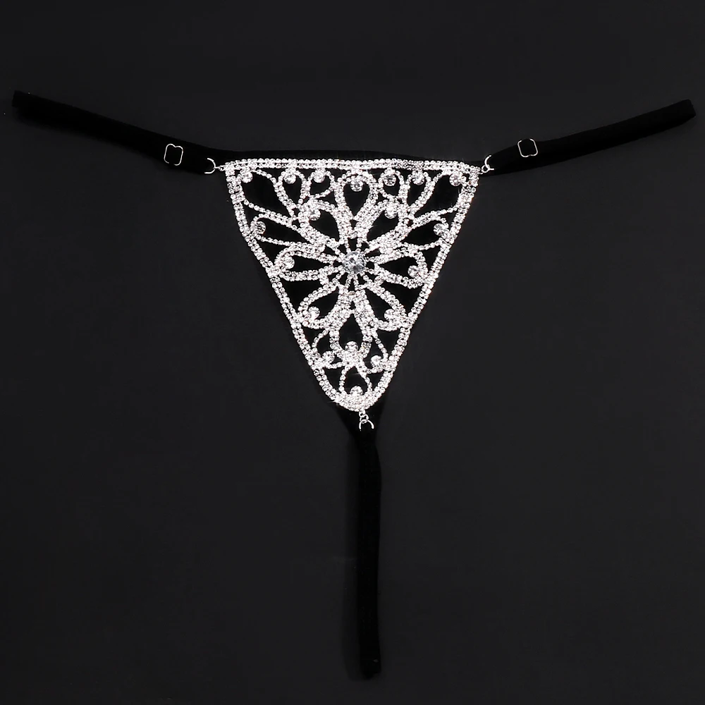 Сексуальные трусики-стринги с кристаллами и цветами бикини ювелирные изделия