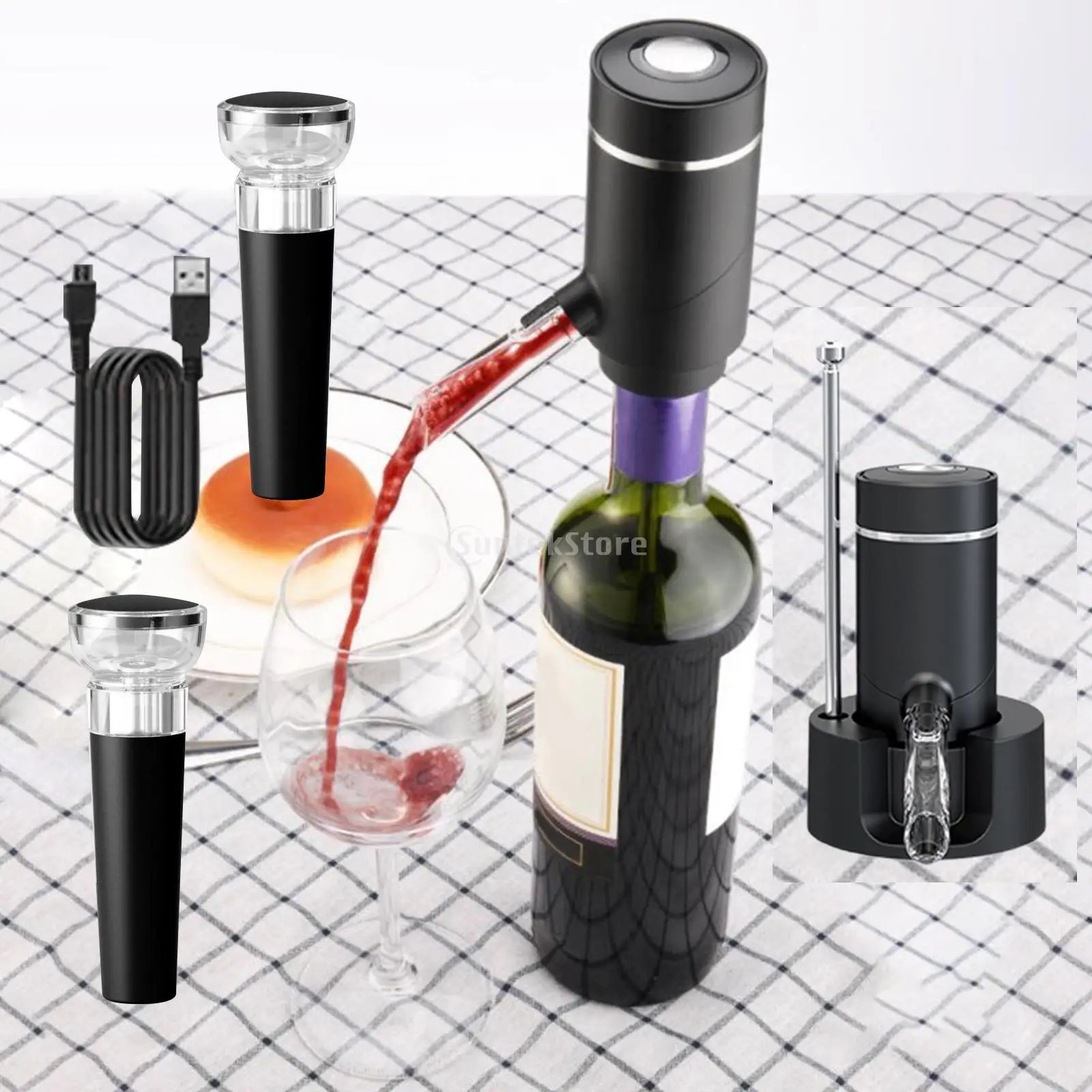 

Электрический Графин для вина, диспенсер с основанием, Быстрое приспособление, автоматический графин для бара, вечеринки, кухни