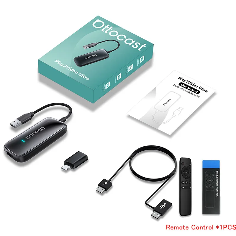 

Ottocast Play2Video Ultra Ai Box беспроводной адаптер CarPlay Android Auto со встроенным YouTube Netflix для VW Benz Ford 99% автомобилей