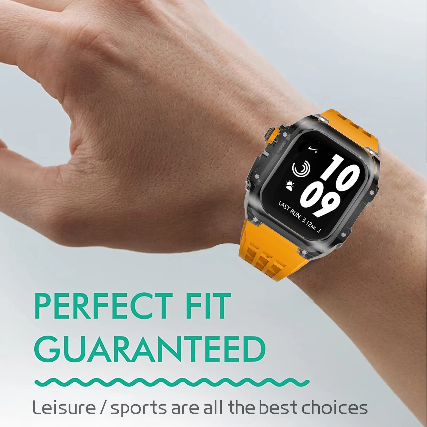 Luxury Glacier Transparent Modification Kit for Apple Watch Case Ultra 49mm 8 7 6 SE 5 4 45mm 44mm Rubber Band IWatch Series 8