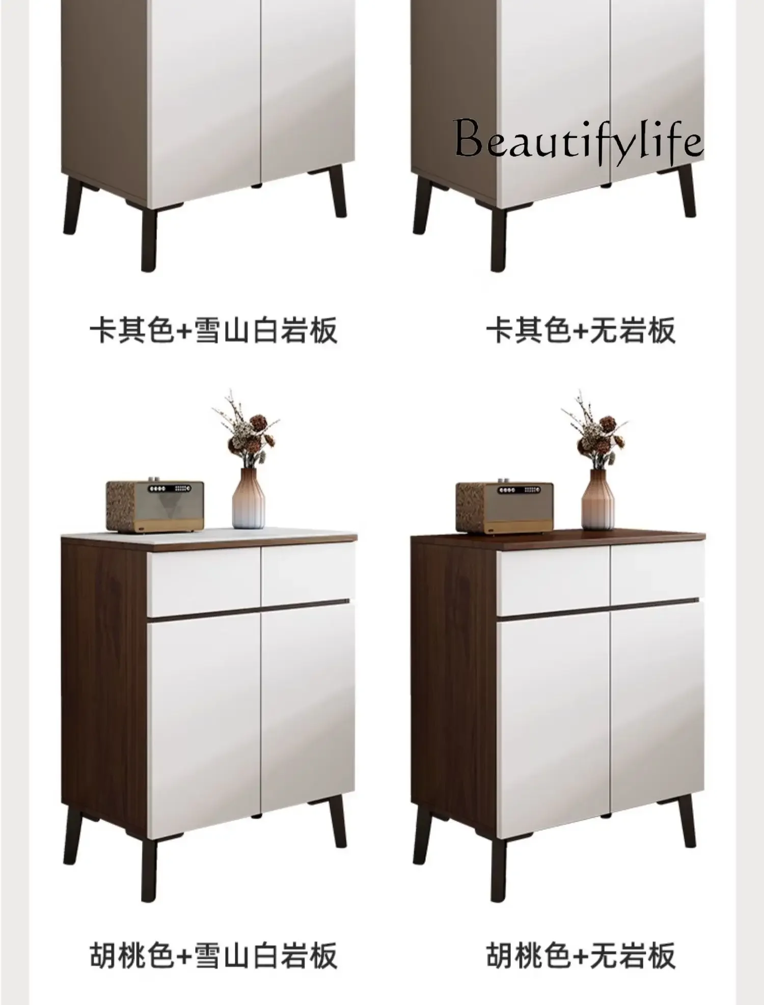 Легкий роскошный шкаф для обуви из цельного дерева каменной плиты Современный