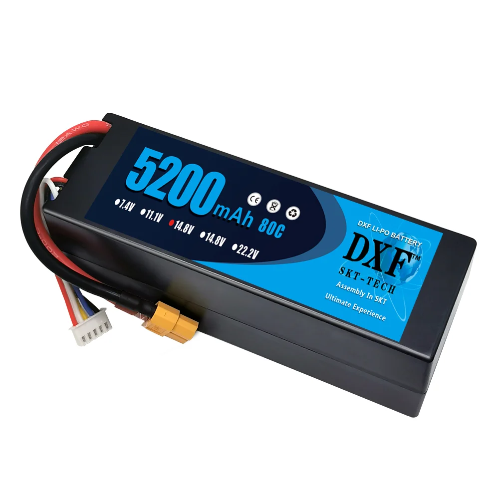 Аккумулятор DXF 4S Lipo 5200 мАч 14 8 в 80C с разъемом EC5 Жесткий Чехол для 1/8 багги