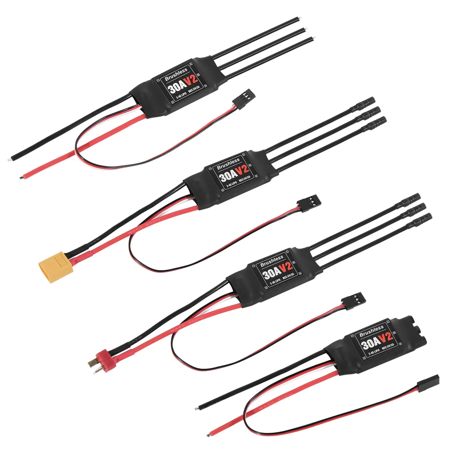 Фото Горячий 30A V2 ESC 2-4S бесщеточный радиоуправляемый электрический регулятор скорости 5 В 2A BEC для радиоуправляемого вертолета с неподвижным крылом самолета квадрокоптера №5