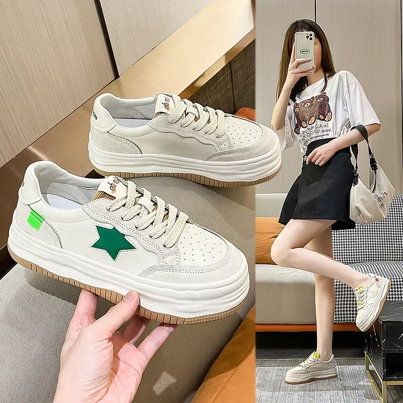 

Breathable white shoes women's new spring and autumn hundred with thick bottom plate shoes fashion casual sneakers