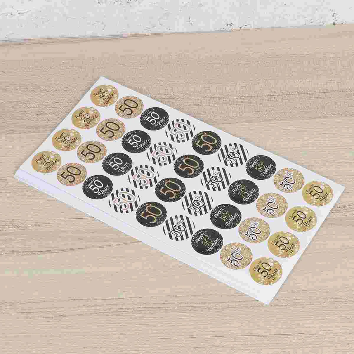 216 шт. памятные наклейки клейкие крючки белая печать паста на 50-летие