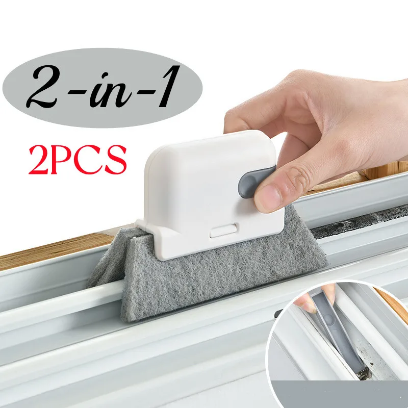 Купи 2PCS Window Groove Cleaning Brushes Multifunctional Door Windows Cleaning Tool 2-in-1 Creative Hand-hled Clean Brushes Tools за 978 рублей в магазине AliExpress