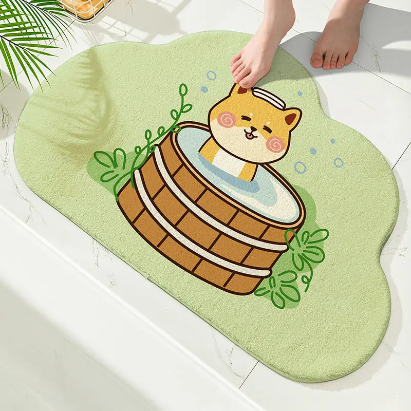 

Soft Rug Home Entrance Carpet Bedroom Cute Bath Mat Cartoon Animals Pets Doormat Bathroom Door Absorbent Non-Slip Foot Pad