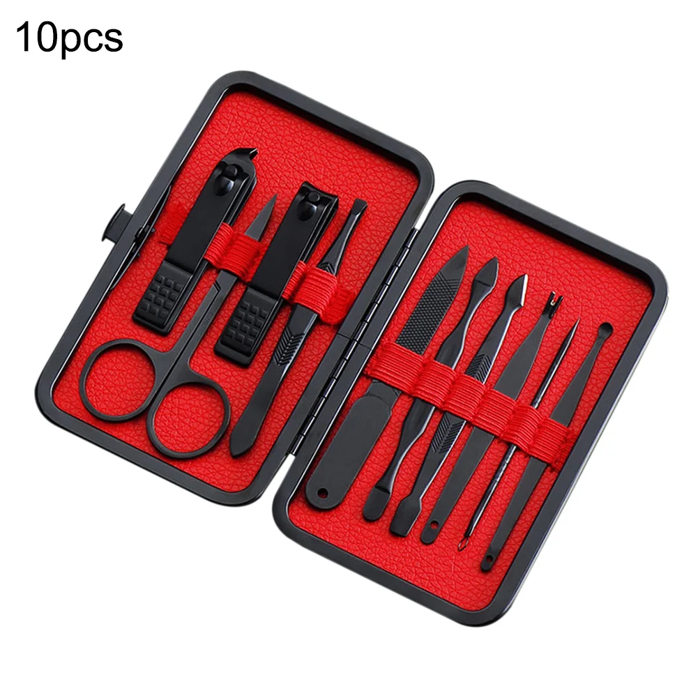 

10pcs/set New Manicure Nail Clippers Pedicure Set Portable Travel Hygiene Kit Stainless Steel Cutter Tool Set