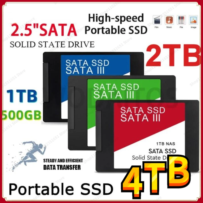 

Portable 4TB SSD 2.5Inch Sata 4/2TB Hard Drive For Laptop Computer Desktop 1TB Internal Solid State Hard Disk мобільні телефони